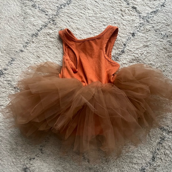 iloveplum Rust/Orange Sueded Tutu Dress Size 12 Months - Picture 2 of 5